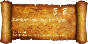 Berberich Benjámin névjegykártya